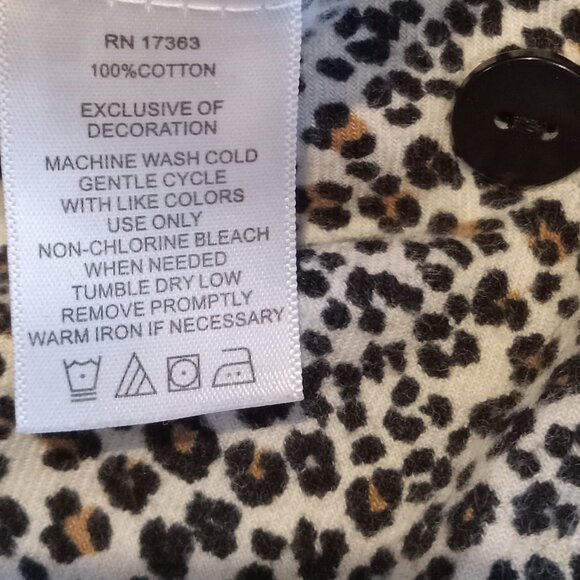 ELLEN TRACY 100% Cotton Flannel Leopard Pajamas w/pink ribbon - Picture 3 of 3